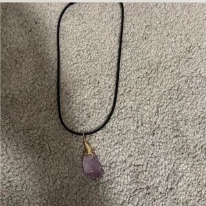 Wire wrapped amethyst pendant necklace